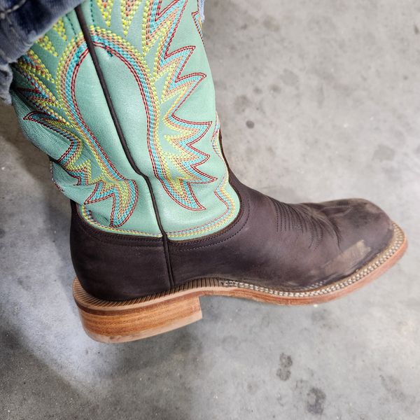 Bottes Cowboy Western Hyer Spring Hill 11" - Cuir De Vache Marron, Taille M, Neuves Avec Emballage