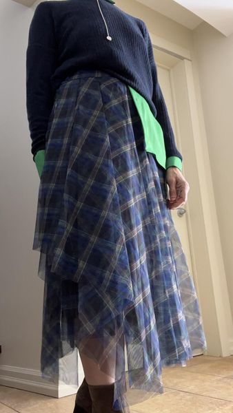 Asymmetrical Plaid Tulle Skirt - Kate Hewko 
