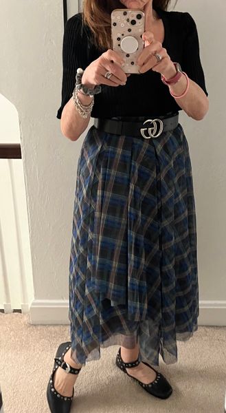 Asymmetrical Plaid Tulle Skirt - Kate Hewko 