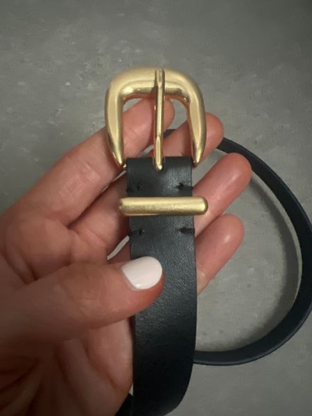 Rebecca Milford Women\'s Belt Color Black Size S Genuine Leather GoldBuckleBlackLeatherBelt_102  main image 2