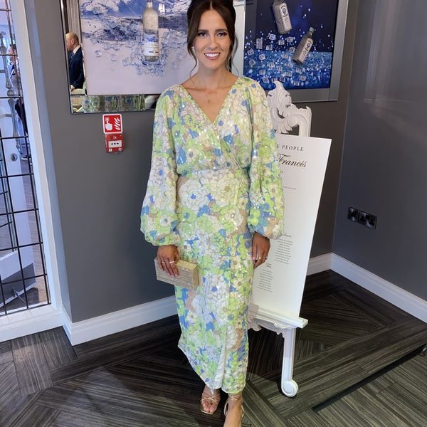 Rent Asos Edition Sequin Wrap Midi Dress In Floral Print Hirestreet - Technical View