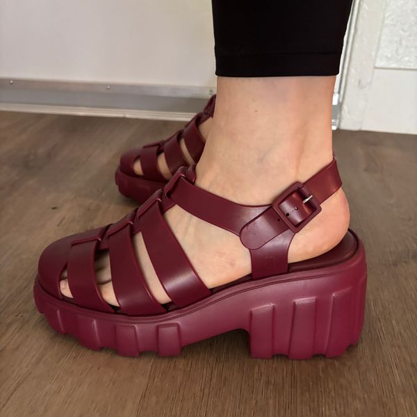 Megan Platform in Maroon Melissa Shoes US