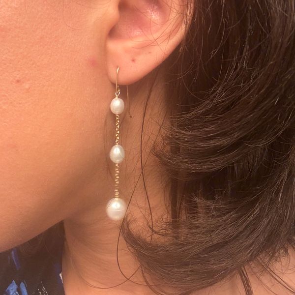 Trinity Pearl Drop Earrings — GLDN display picture 1