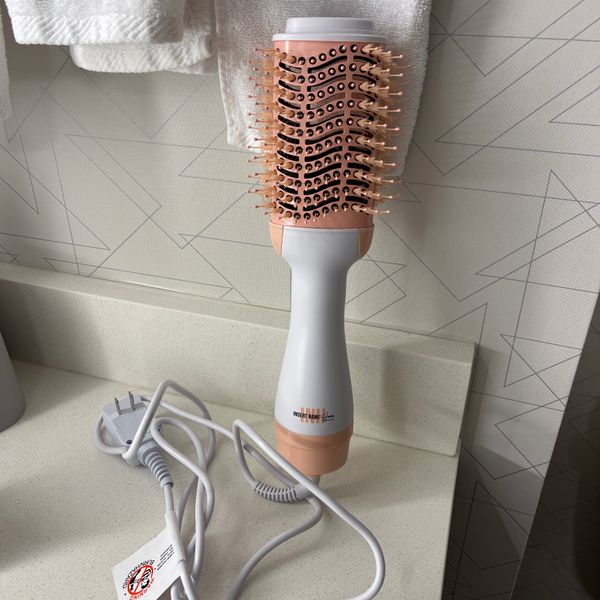 Inset name here Gold and White Blow Dryer Brush Insert Blowout Here Hair Dryer Brush – Insert Name Here main image 2