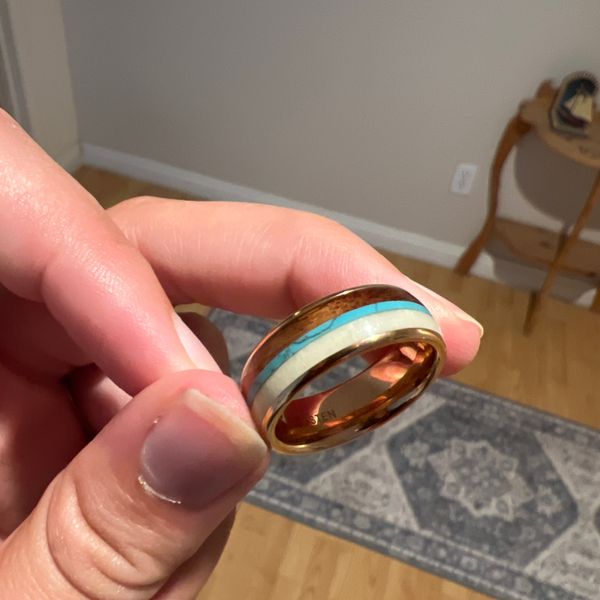 The Journeyman Ring Turquoise Inlay, Koa Wood Deer Antler Ring