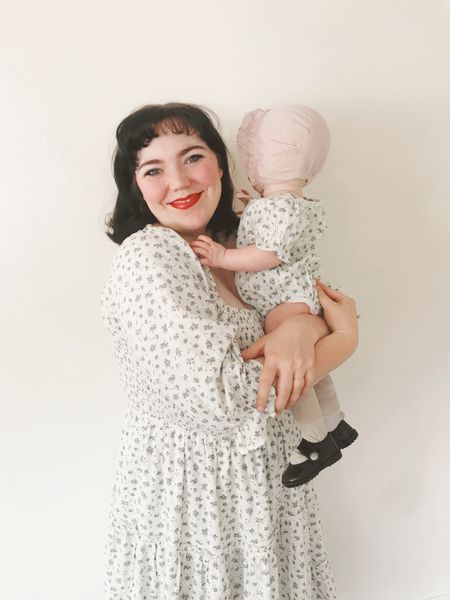 Ivy City Co Baby Madeline Romper Floral Romper, Puff Sleeves